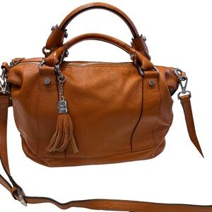 HESHE Women’s Leather Hobo Satchel / Crossbody Bag Tan Leather